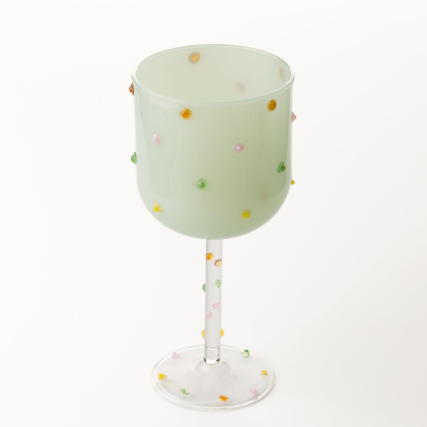 Стъклена висока чаша с цветни акценти