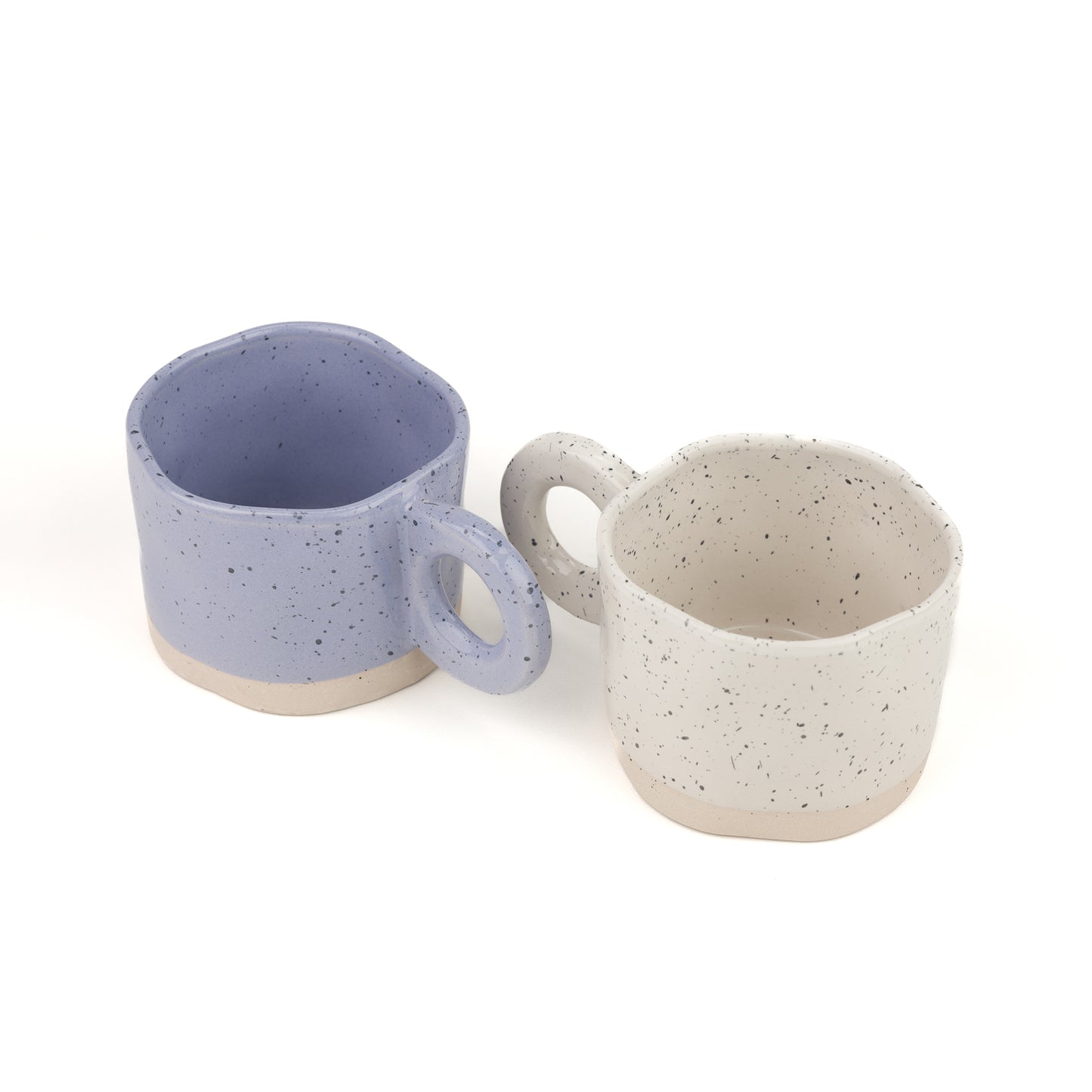 Керамична чаша с дръжка пръстен – петниста глазура