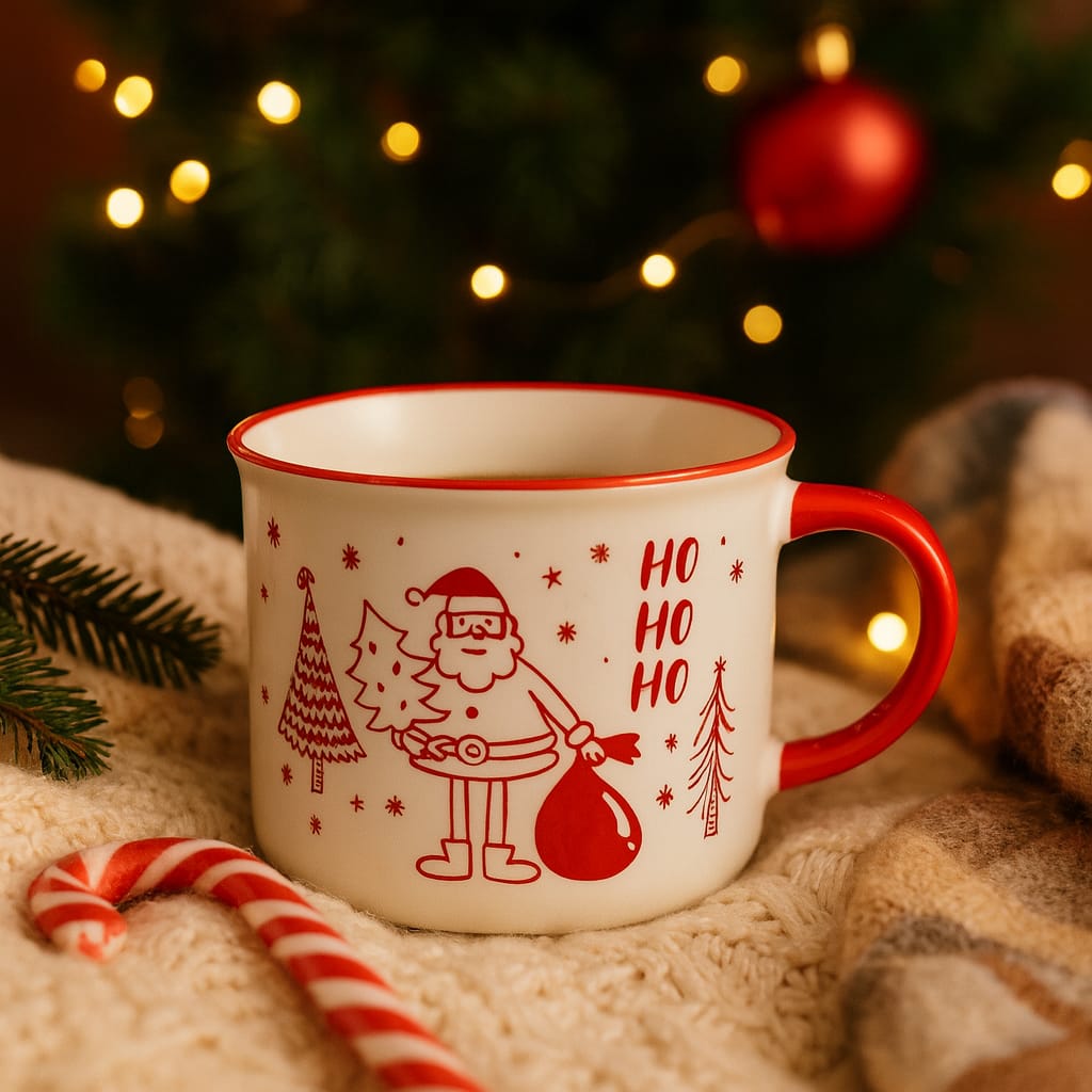 Коледна керамична чаша HO HO HO – 350 мл