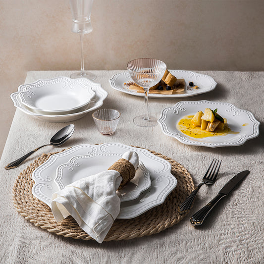 Класически релефни порцеланови чинии – колекция ÉLIA