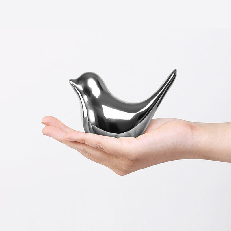 Керамична фигура „Сребърна птица“ – Nordic серия