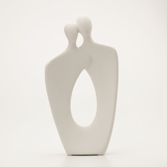 Керамична скулптура „Силует двойка“ – бяла