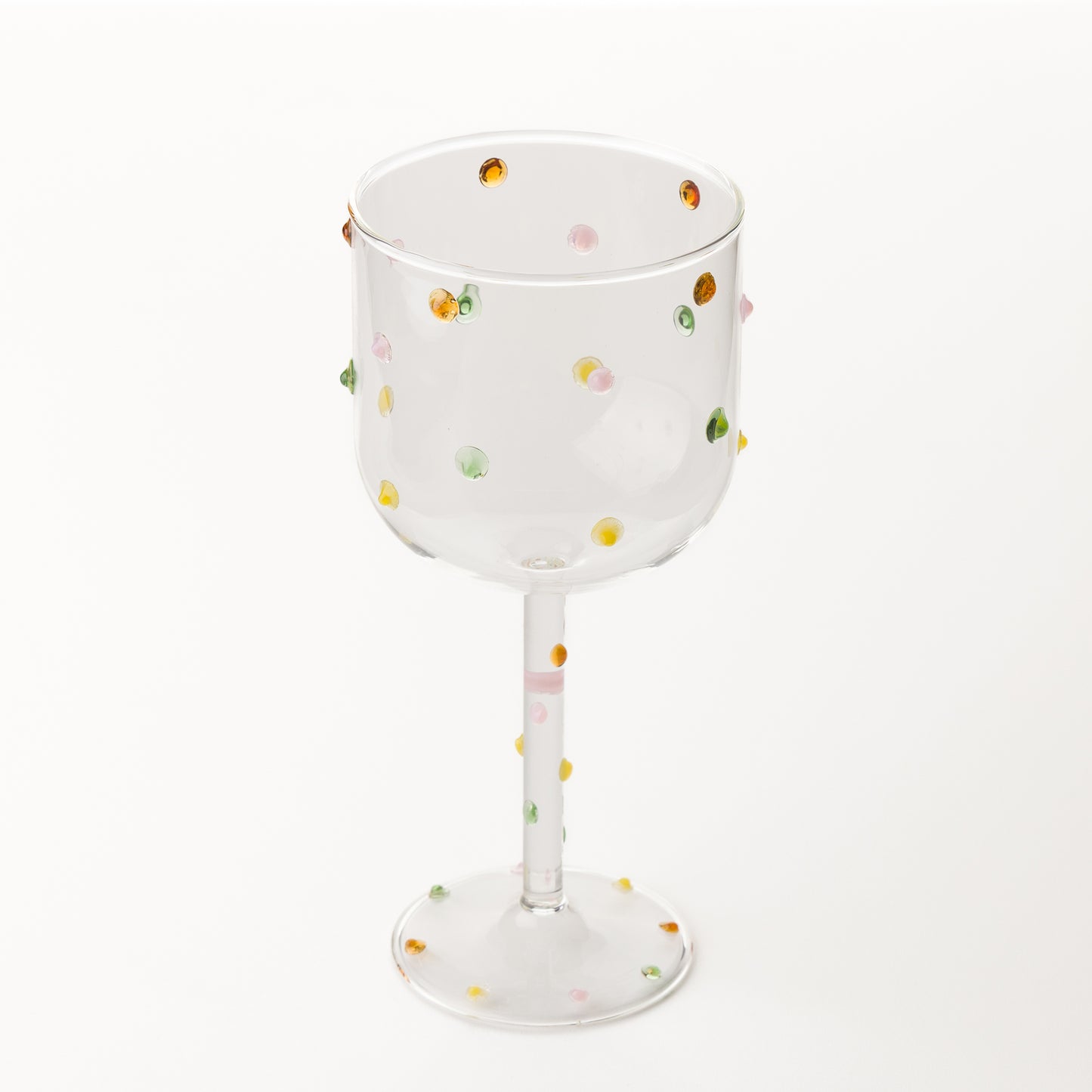 Стъклена висока чаша с цветни акценти