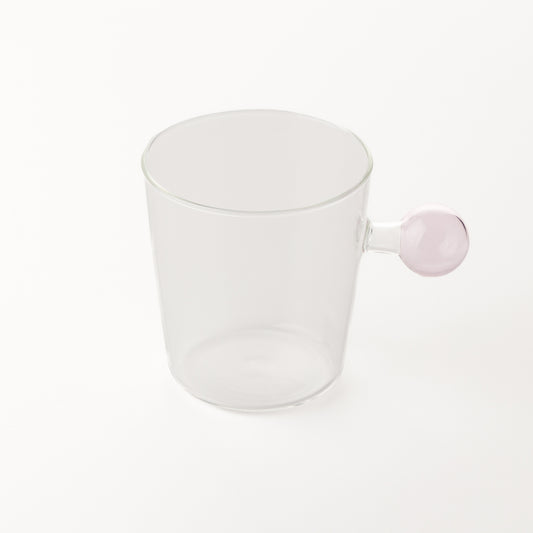 Стъклена чаша с цветна кръгла дръжка – ръчна изработка