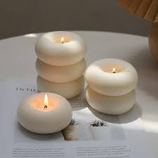 Домашен аромат Donut Shape Flame Безпламъчна стълбова свещ 