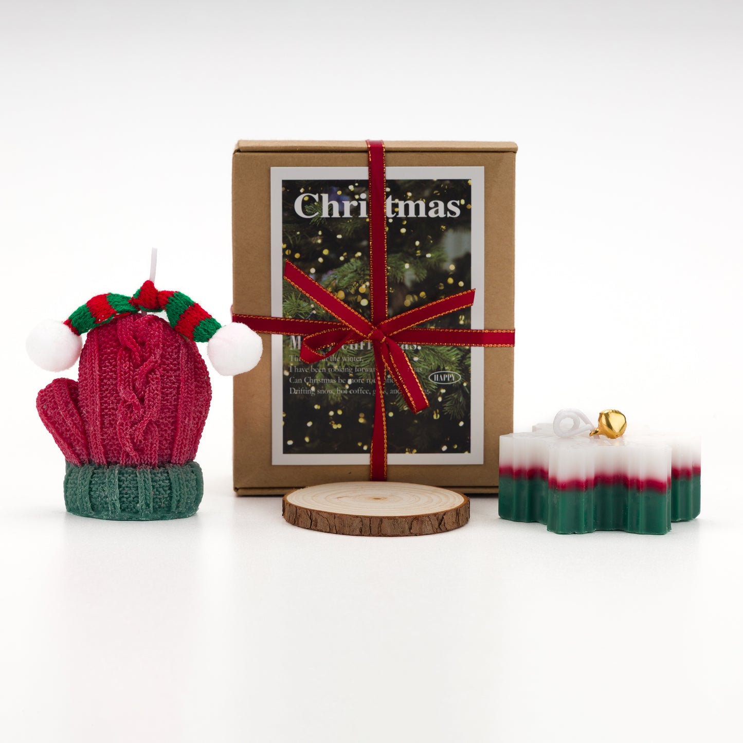 Коледна Подаръчна Кутия с Ароматна Свещ и Празнични Аксесоари – 4 Варианта