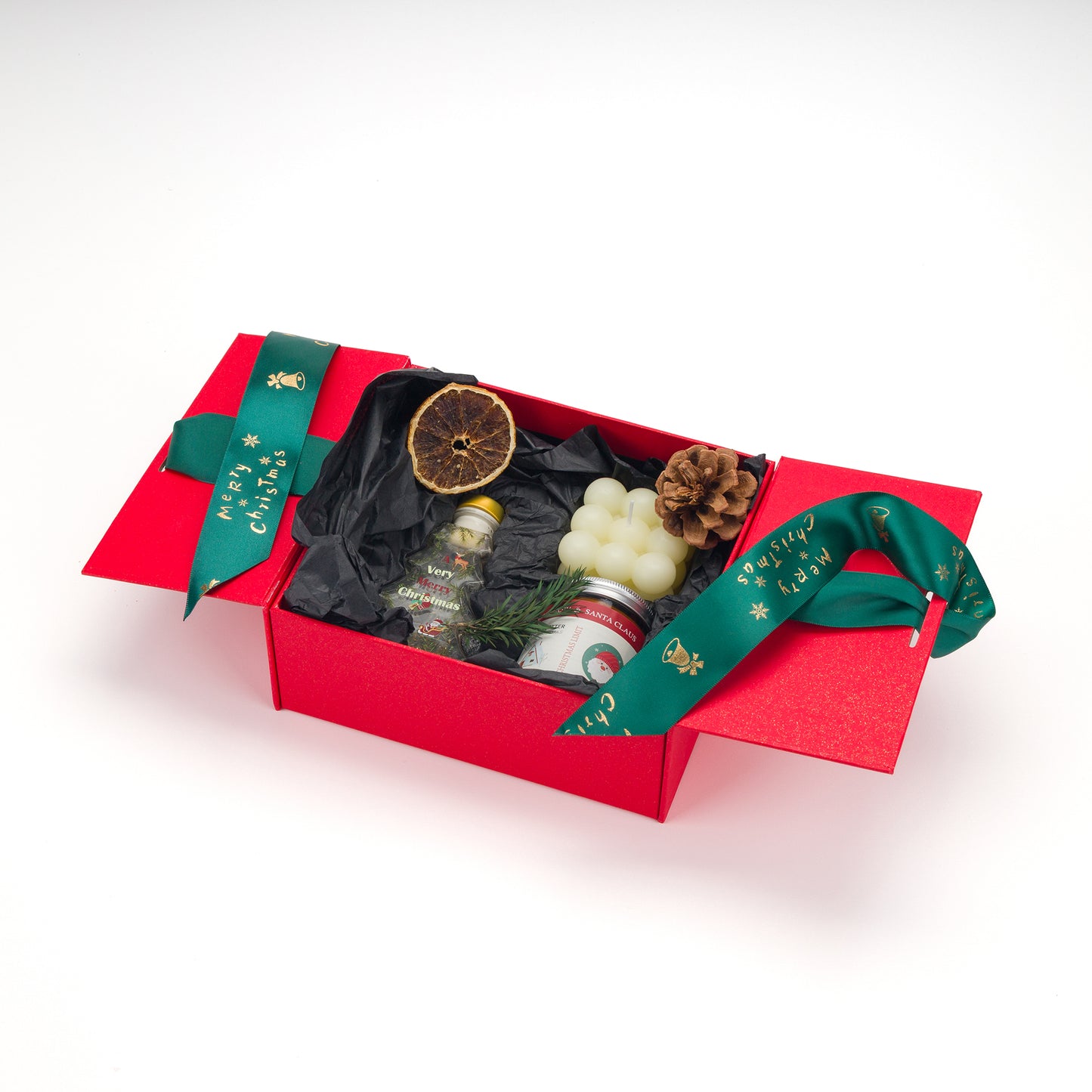 Коледен Ароматен Сет – Свещи, Дифузер и Декорации в Подаръчна Кутия