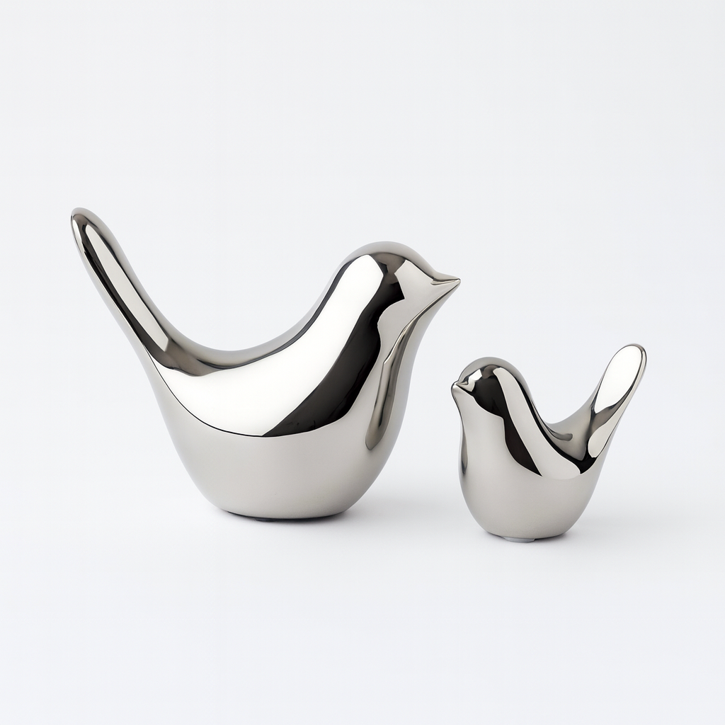 Керамична фигура „Сребърна птица“ – Nordic серия